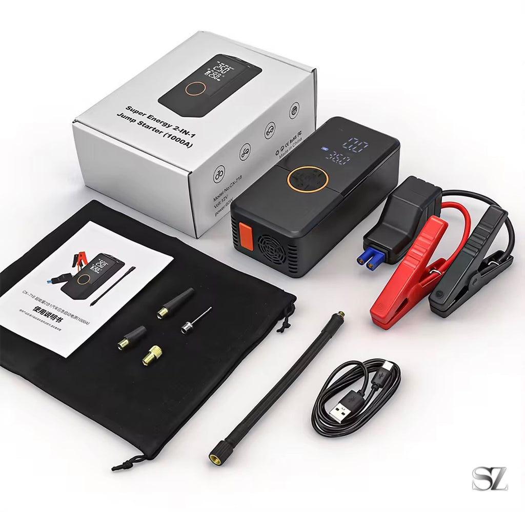 Combo Compresor de Aire + Arrancador de Batería 2 en 1
