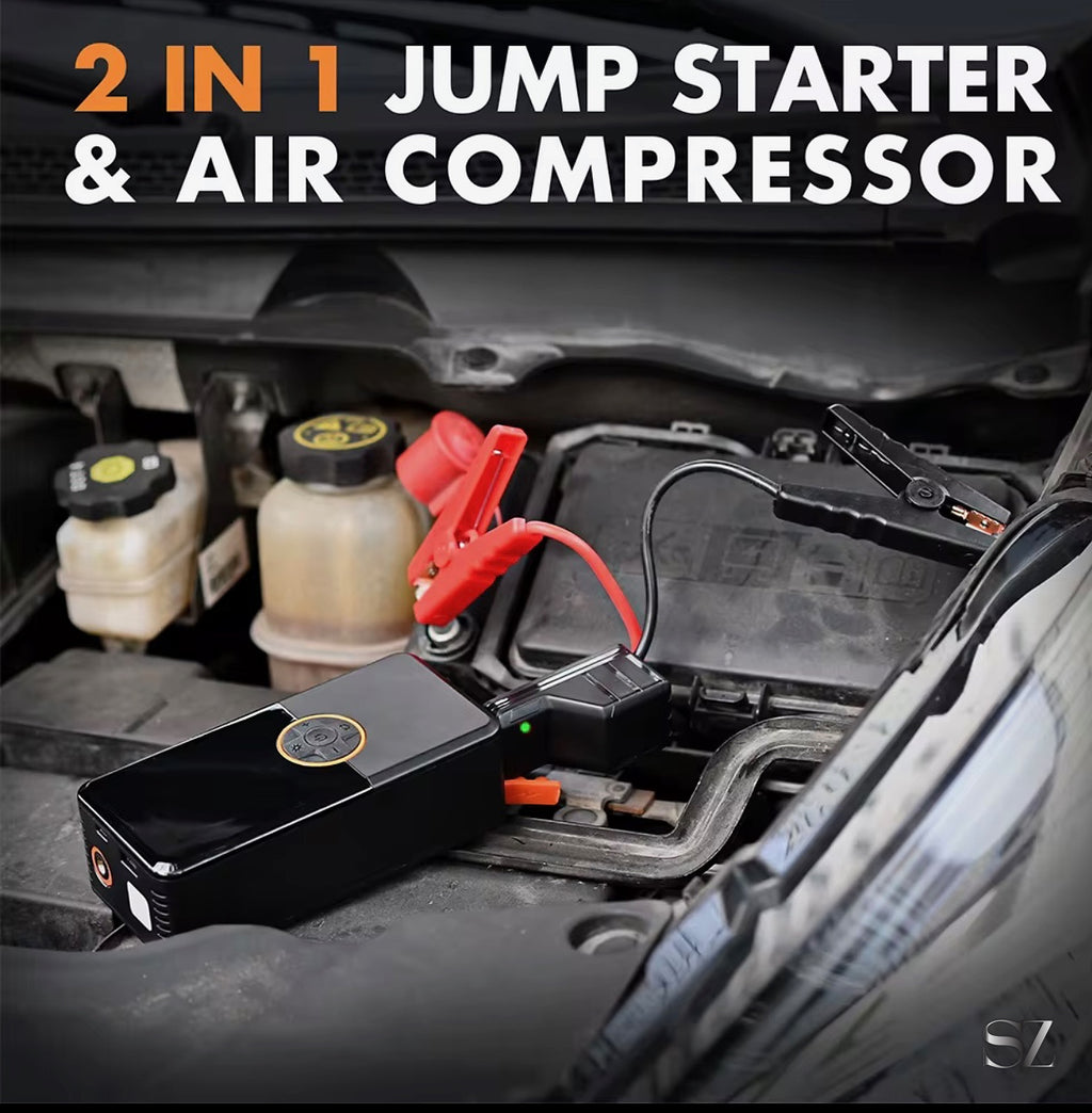 Combo Compresor de Aire + Arrancador de Batería 2 en 1