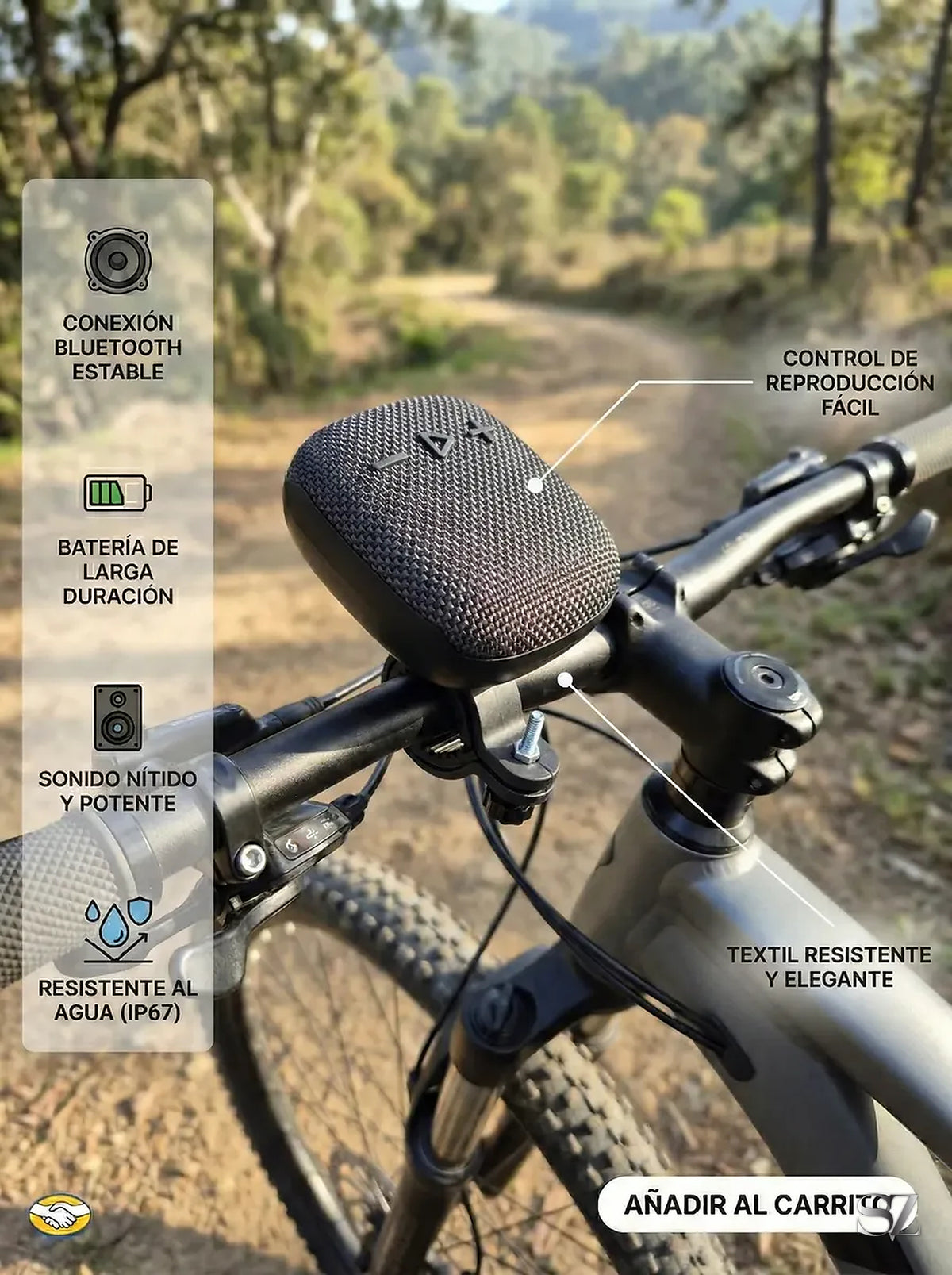Parlante Bluetooth Impermeable para Bicicleta